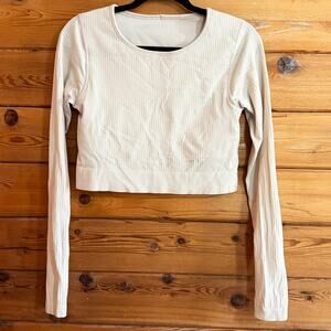 Lululemon Ebb to Street Long Sleeve Shirt Natural Ivory Size 10